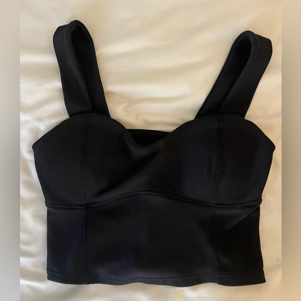Ribbed exercise cropped bra